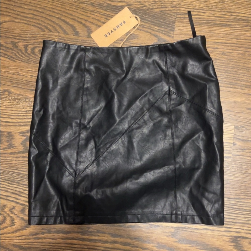 Black Vegan Leather Skirt
